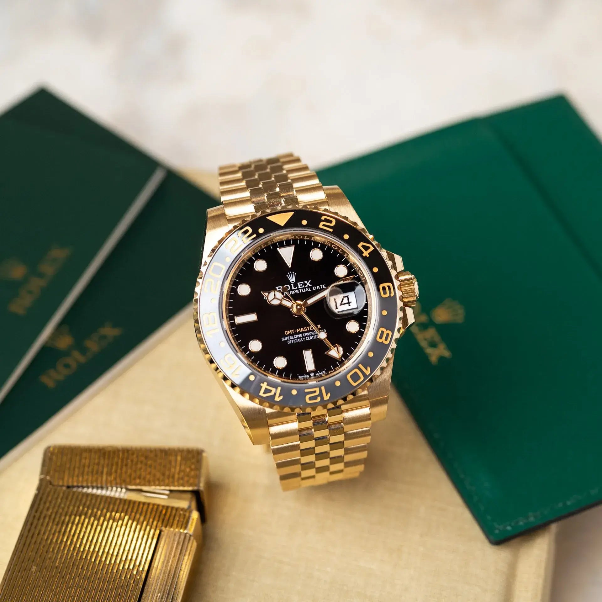 RELOJ ROLEX GMT-MASTER II "GUINNESS" ORO – Calidad Premium 1.1